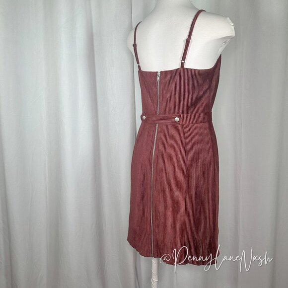 Sugar + Lips High Neck Corduroy Mini Dress Red - Picture 9 of 10